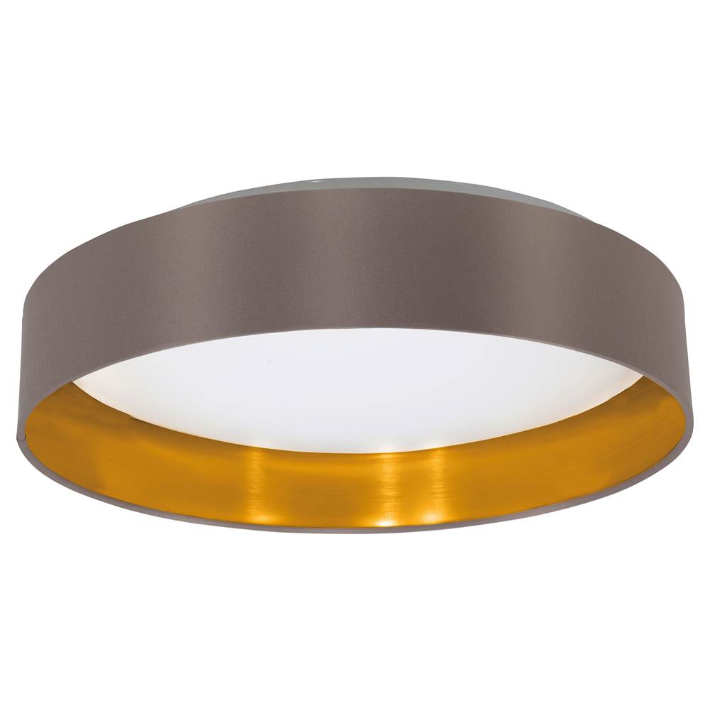 Eglo 1x18W LED Ceiling Light w / Cappucino & Gold Finsh & White Plastic Diffuser