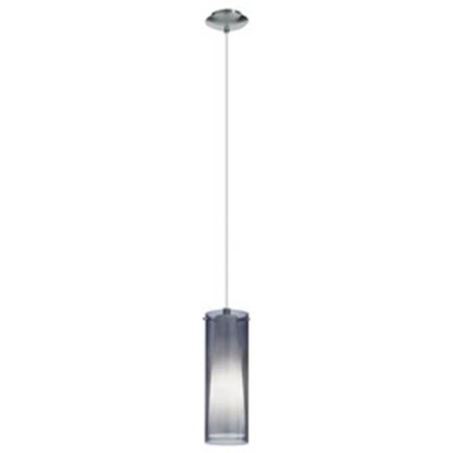 Eglo 1x60W Mini Pendant w/ Matte Nickel Finish & Inner White Glass Surronded by an Outer Smoked Glass