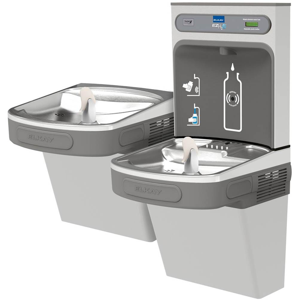 Elkay ezH2O Bottle Filling Station and Versatile Bi-Level ADA Cooler, Non-Filtered Non-Refrigerated Stainless