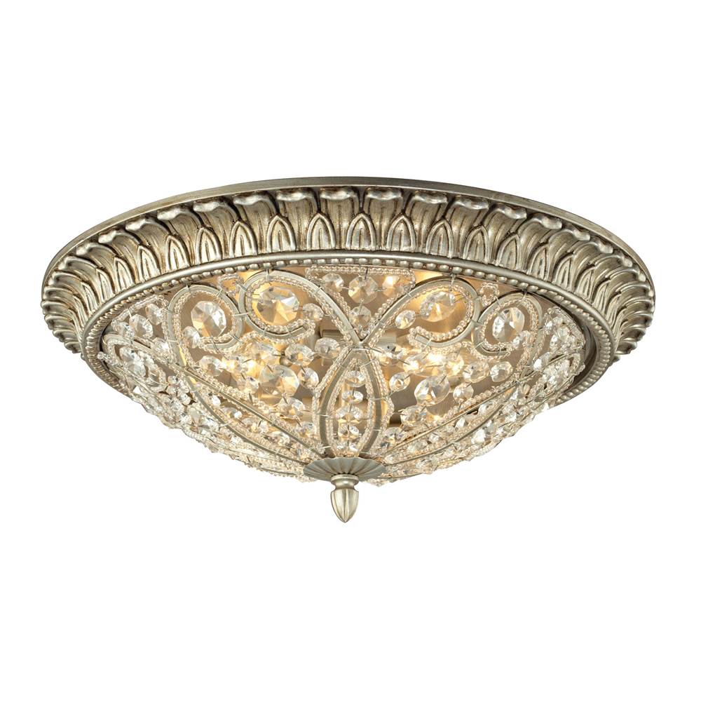 Elk Lighting Andalusia 17'' Wide 4-Light Flush Mount - Aged Silver