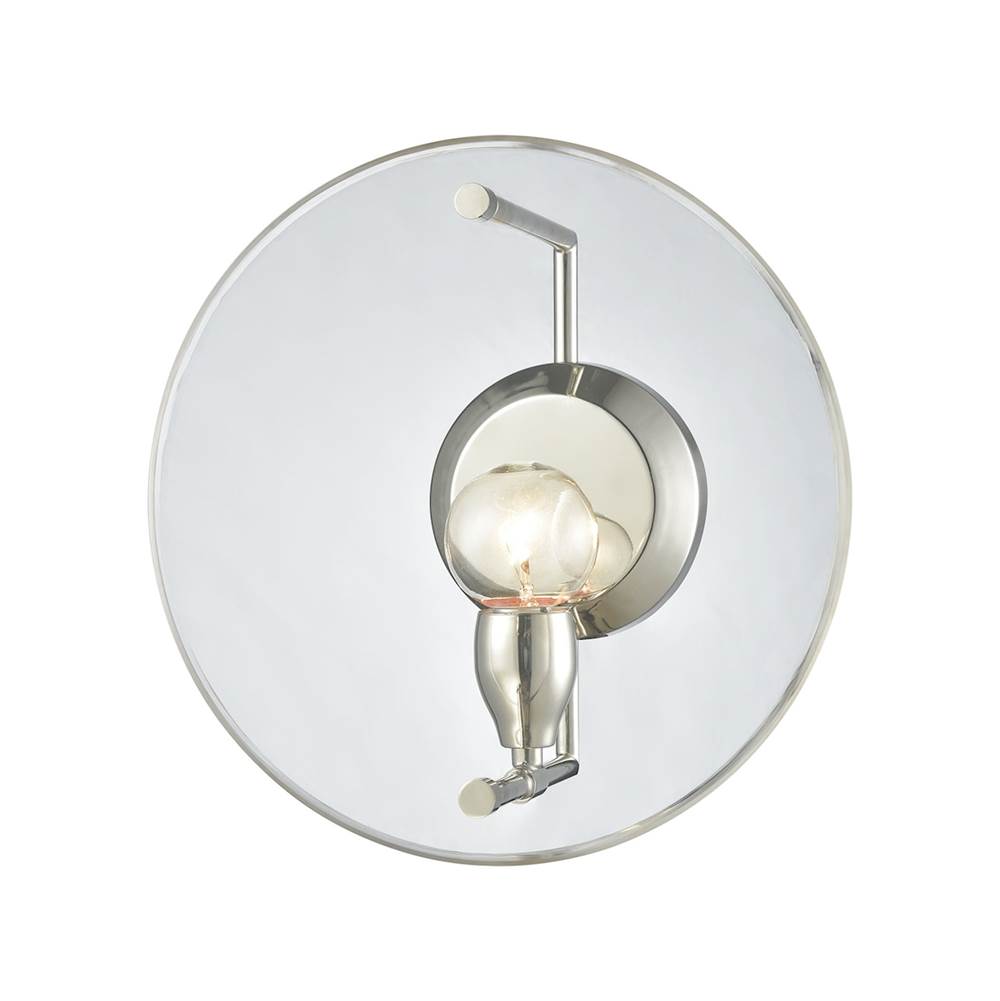 Elk Lighting Disco 1-Light Sconce in Polished Nickel With Clear Acrylic Panel
