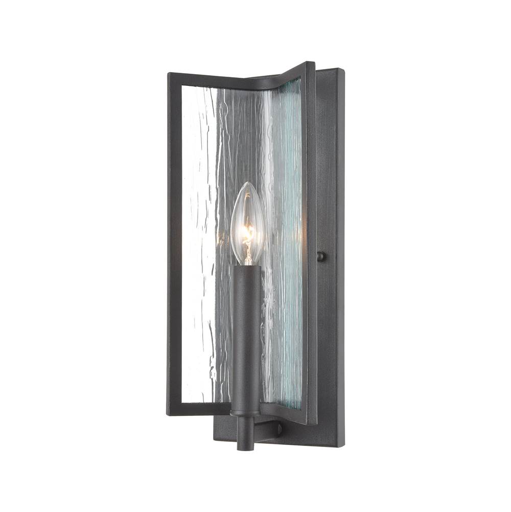 Elk Lighting Inversion 1-Light Sconce in Charcoal With Textured Clear Glass