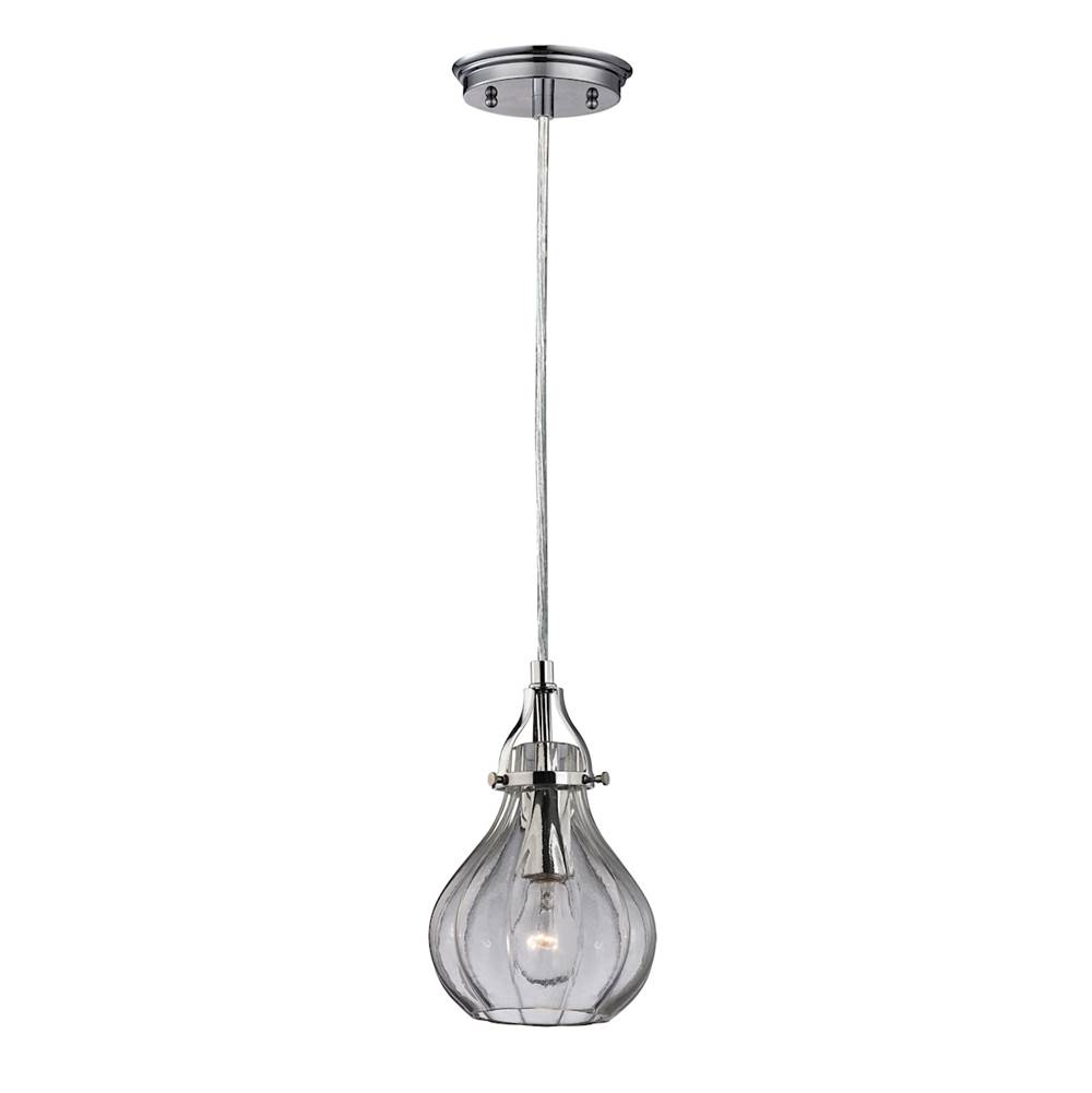 Elk Lighting Danica 1-Light Mini Pendant in Polished Chrome With Clear Glass