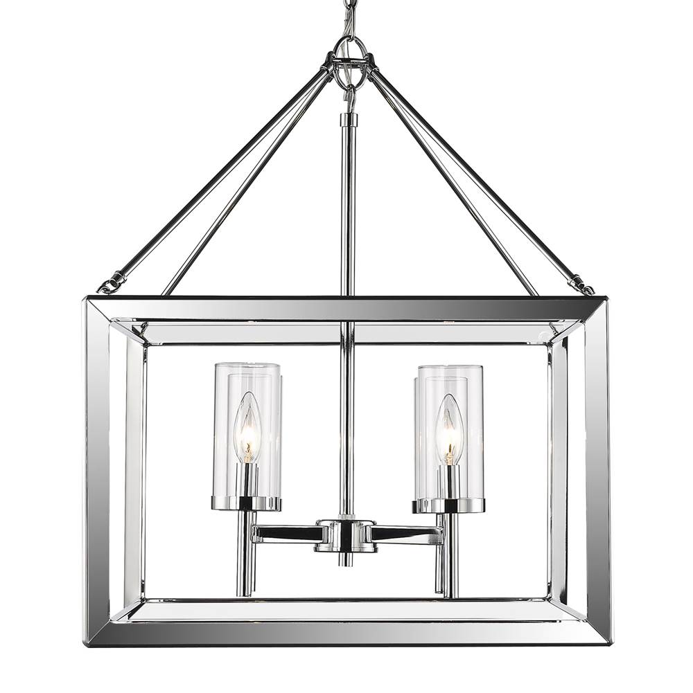 Golden Lighting Smyth 4 Light Chandelier in Chrome with Clear Glass