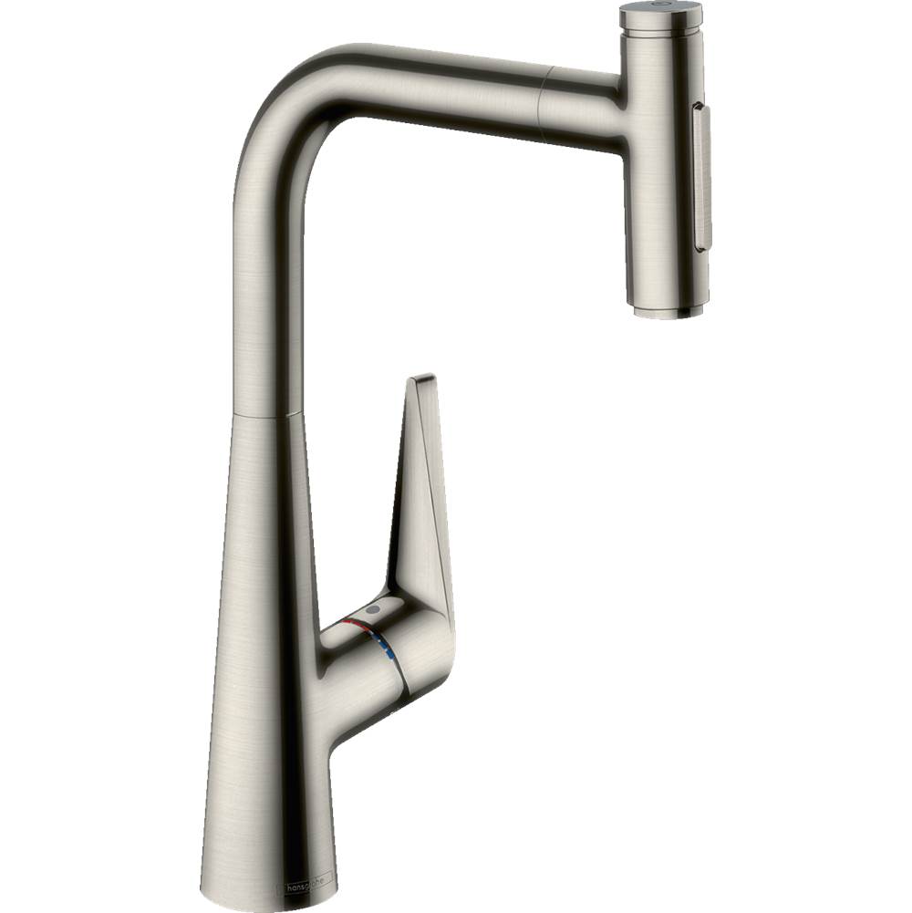 Hansgrohe Talis Select S HighArc Kitchen Faucet, 2-Spray Pull-Out, 1.75 GPM in Steel Optic