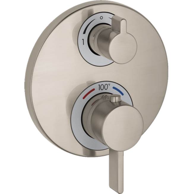 Hansgrohe Ecostat S Thermostatic Trim with Volume Control and Diverter in Brushed Nickel