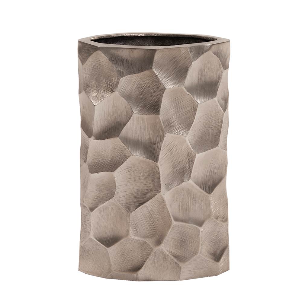 Howard Elliott Hammered Aluminum Oval Vase Graphite, Small
