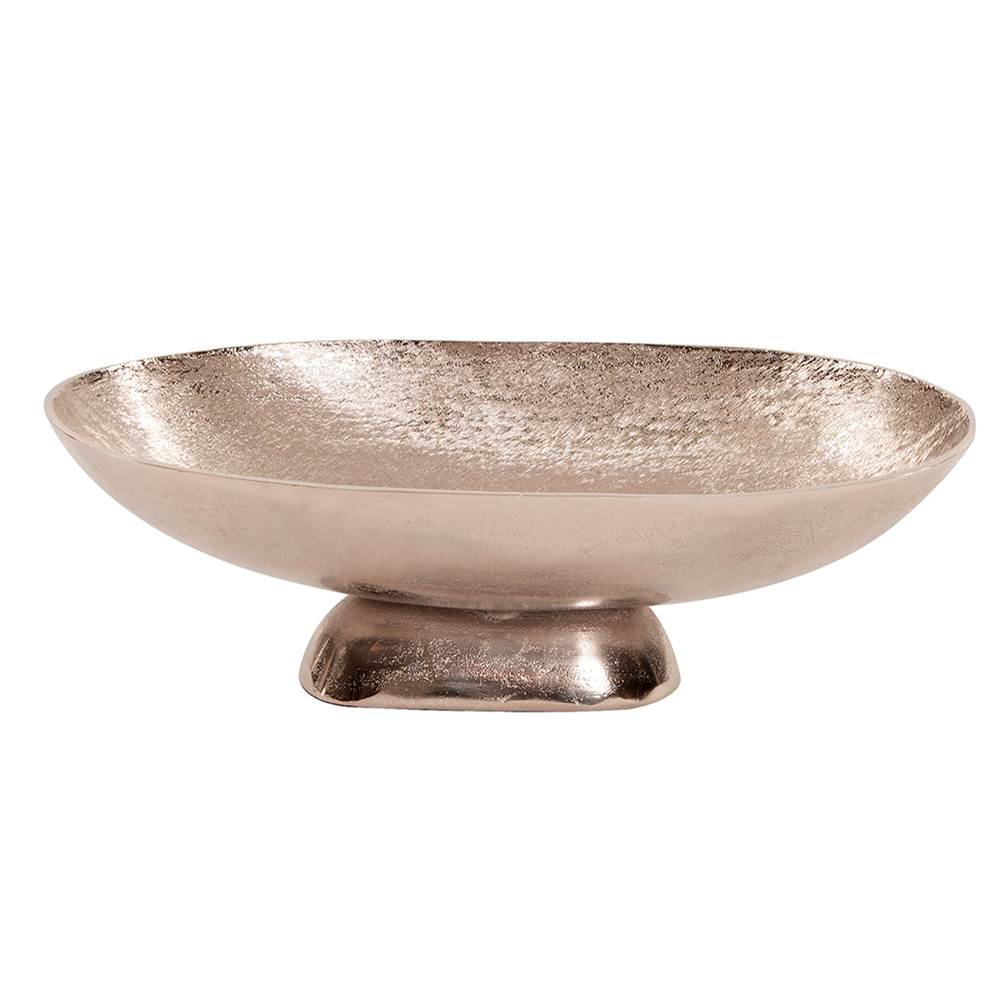 Howard Elliott Textured Footed Bowl in Bright Silver, Large