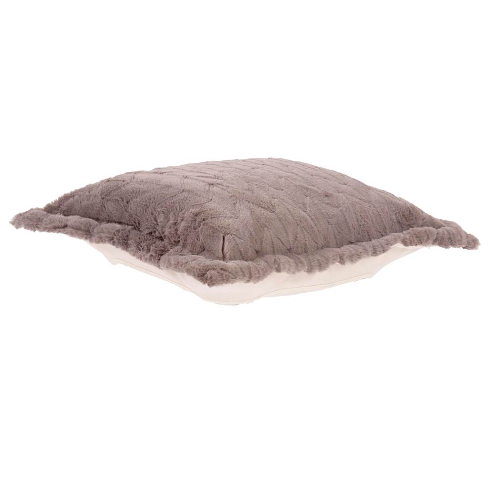 Howard Elliott Howard Elliott Puff Ottoman Cover Faux Fur Angora Stone - Cover Only, Cushion and Frame Not Included