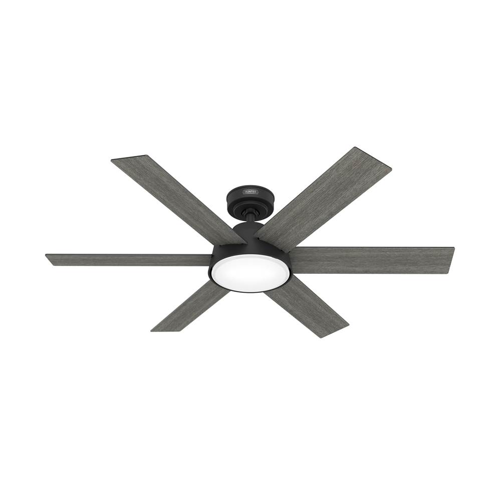 Hunter 52 inch Donatella Matte Black Ceiling Fan with LED Light Kit and Handheld Remote