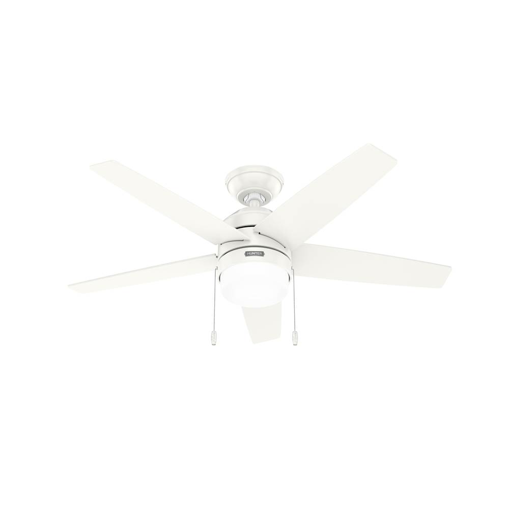 Hunter 44 inch Bardot Fresh White Ceiling Fan with LED Light Kit and Pull Chain
