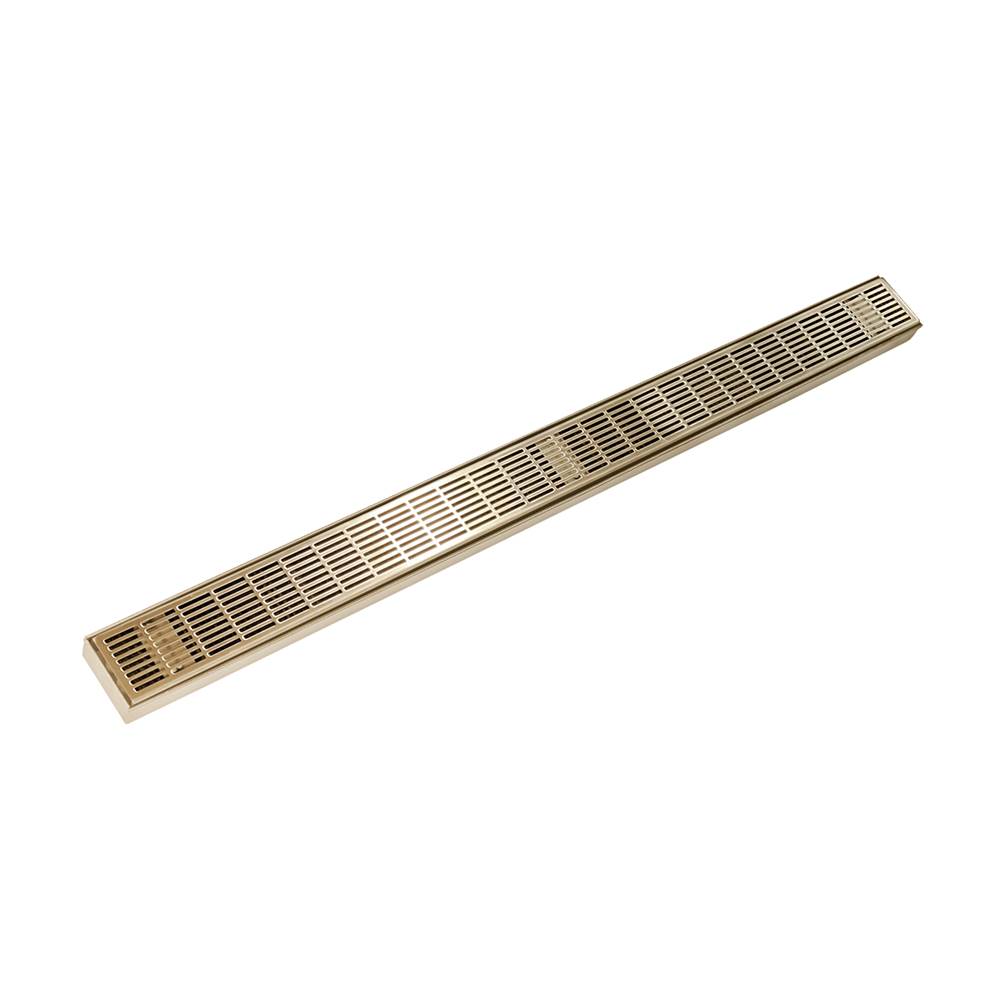 Infinity Drain 48'' FX Series Complete Kit with Perforated Slotted Grate in Satin Bronze
