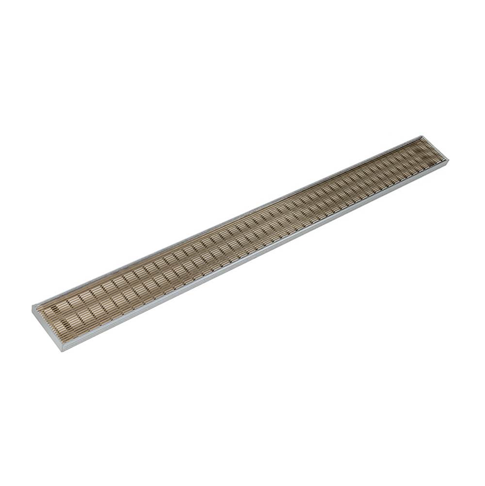 Infinity Drain 96'' S-PVC Series Complete Kit with 4'' Wedge Wire Grate in Satin Bronze