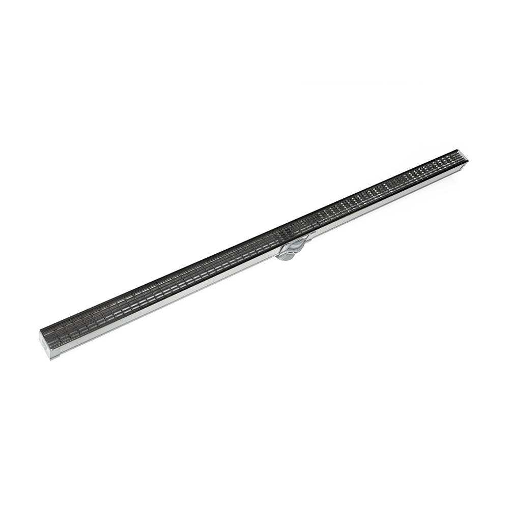 Infinity Drain 48'' S-PVC Series Complete Kit with 1 1/2'' Wedge Wire Grate in Matte Black