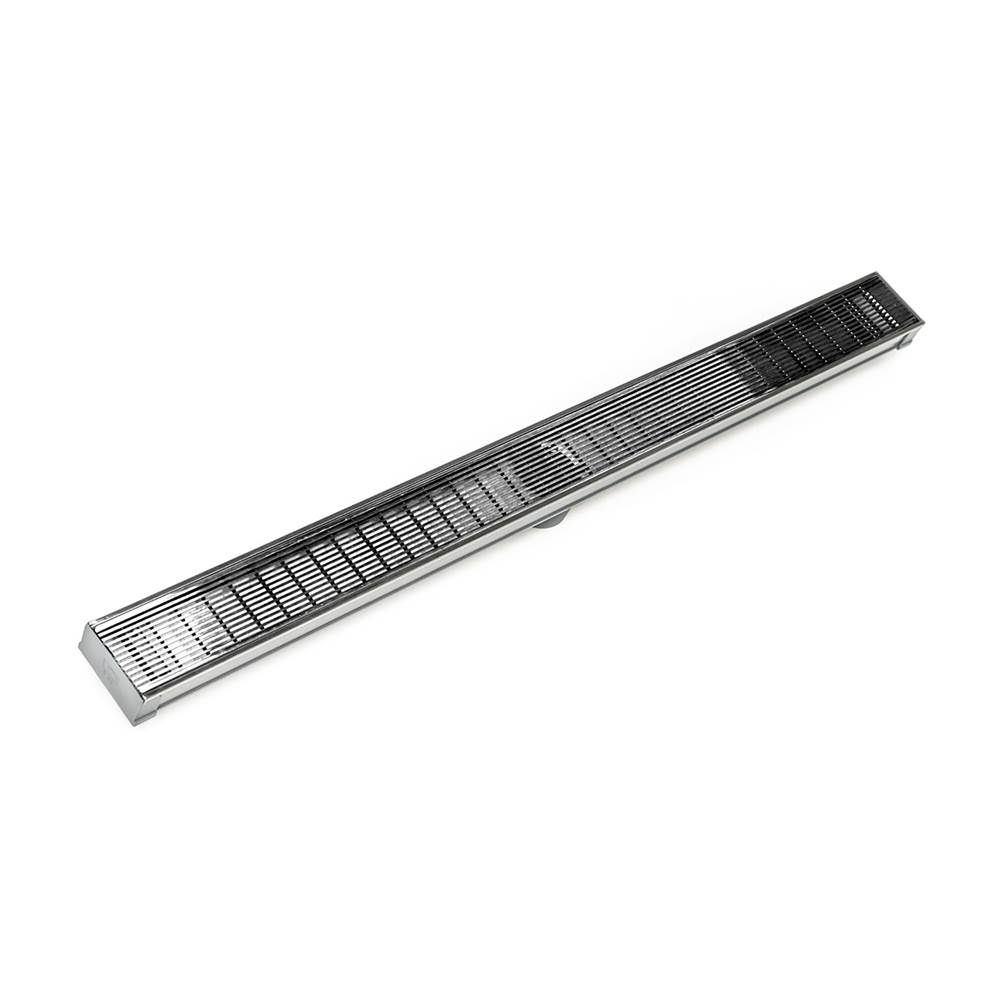 Infinity Drain 36'' S-PVC Series Low Profile Complete Kit with 2 1/2'' Wedge Wire Grate in Polished Stainless