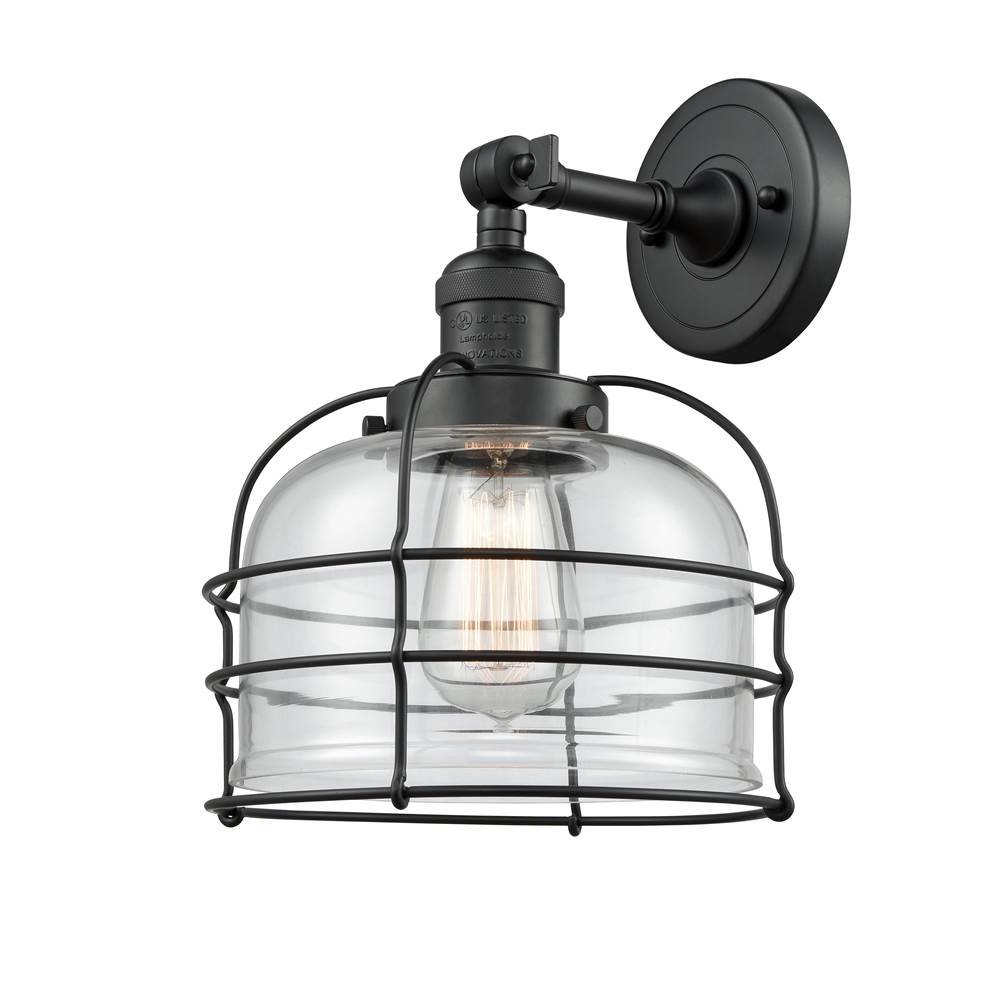 Innovations Large Bell Cage 1 Light Semi-Flush Mount part of the Franklin Restoration Collection