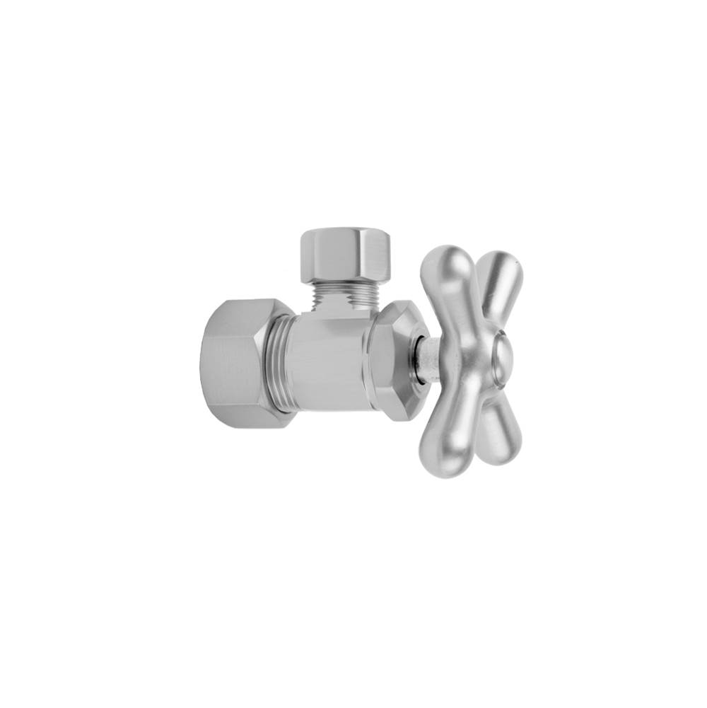 Jaclo Multi Turn Angle Pattern 5/8'' O.D. Compression (Fits 1/2'' Copper) x 3/8'' O.D. Supply Valve with Cross Handle
