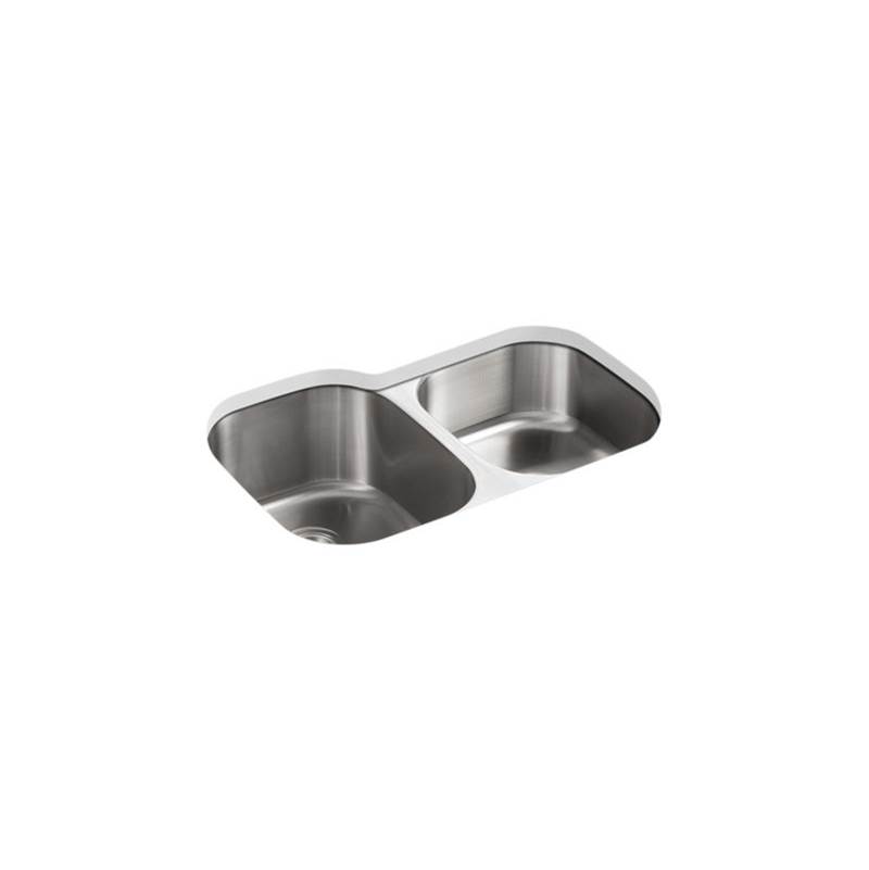 Kohler Undertone® 31'' x 20-1/8'' x 9-1/2'' Undermount large/medium double-bowl kitchen sink