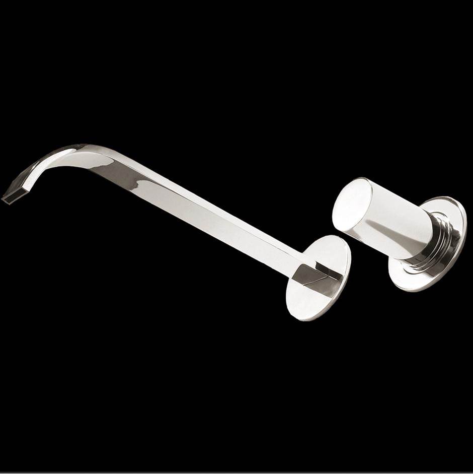 Lacava ROUGH - Wall-mount two-hole faucet with one knob handle on the right, no backplate.