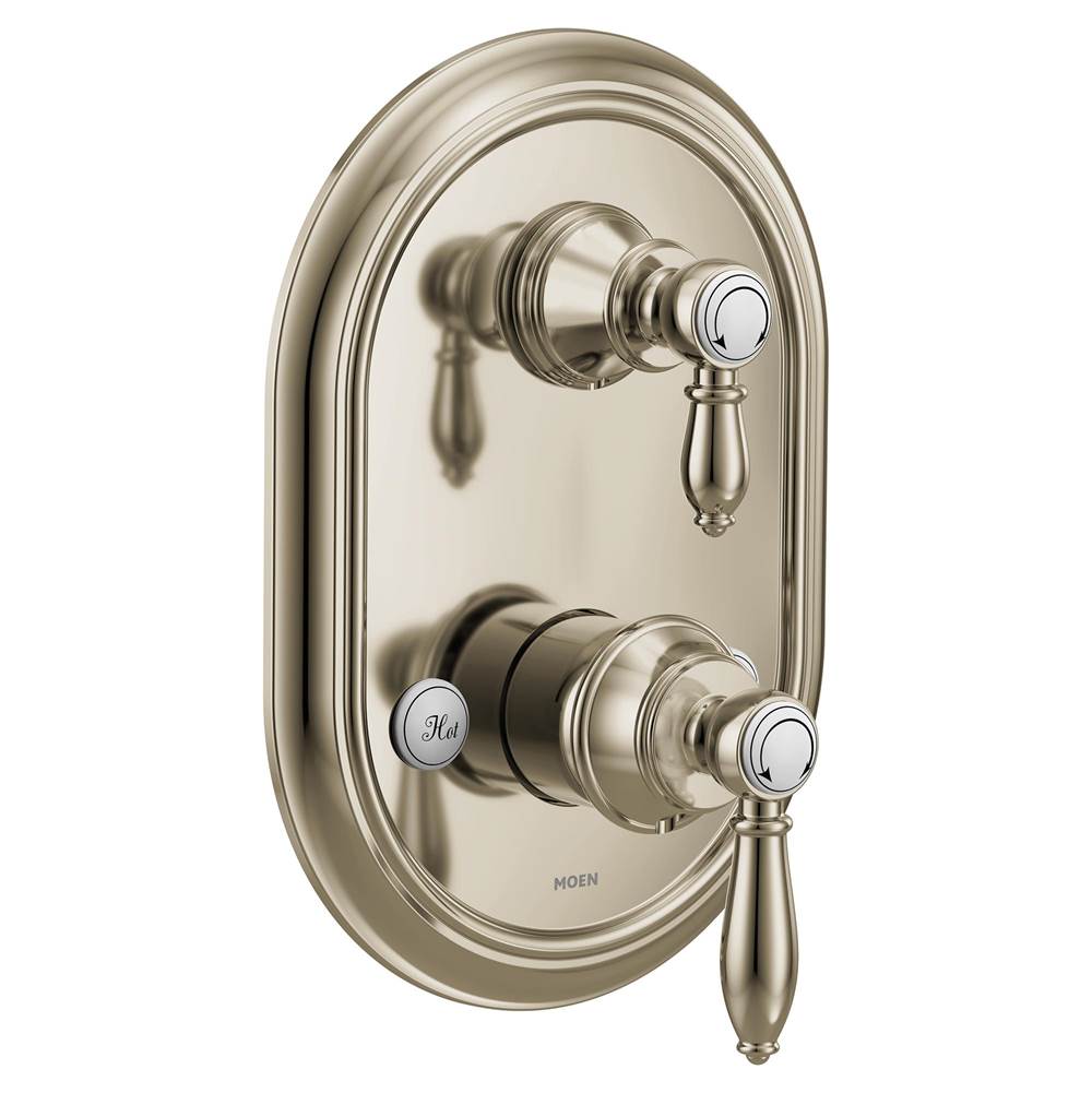 Moen Weymouth M-CORE 3-Series 2-Handle Shower Trim with Integrated Transfer Valve in Polished Nickel (Valve Sold Separately)