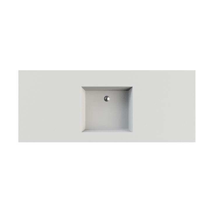 MTI Baths Petra 1 Sculpturestone Counter Sink Single Bowl Up To 68''- Gloss White