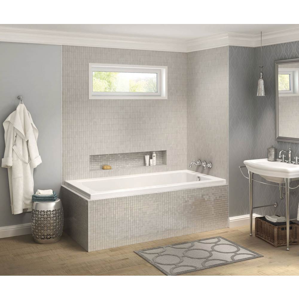 Maax Pose 6032 IF Acrylic Corner Right Left-Hand Drain Combined Whirlpool & Aeroeffect Bathtub in White
