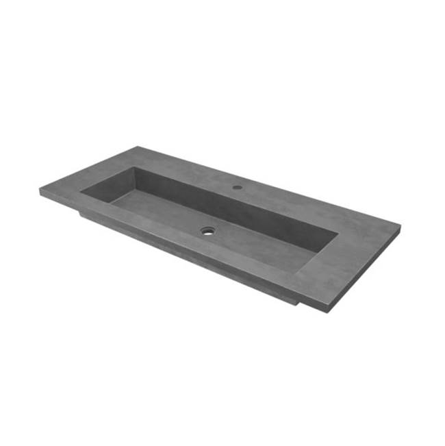 Native Trails 48'' Capistrano Vanity Top with Integral Trough in Slate - 8'' Widespread Faucet Cutout
