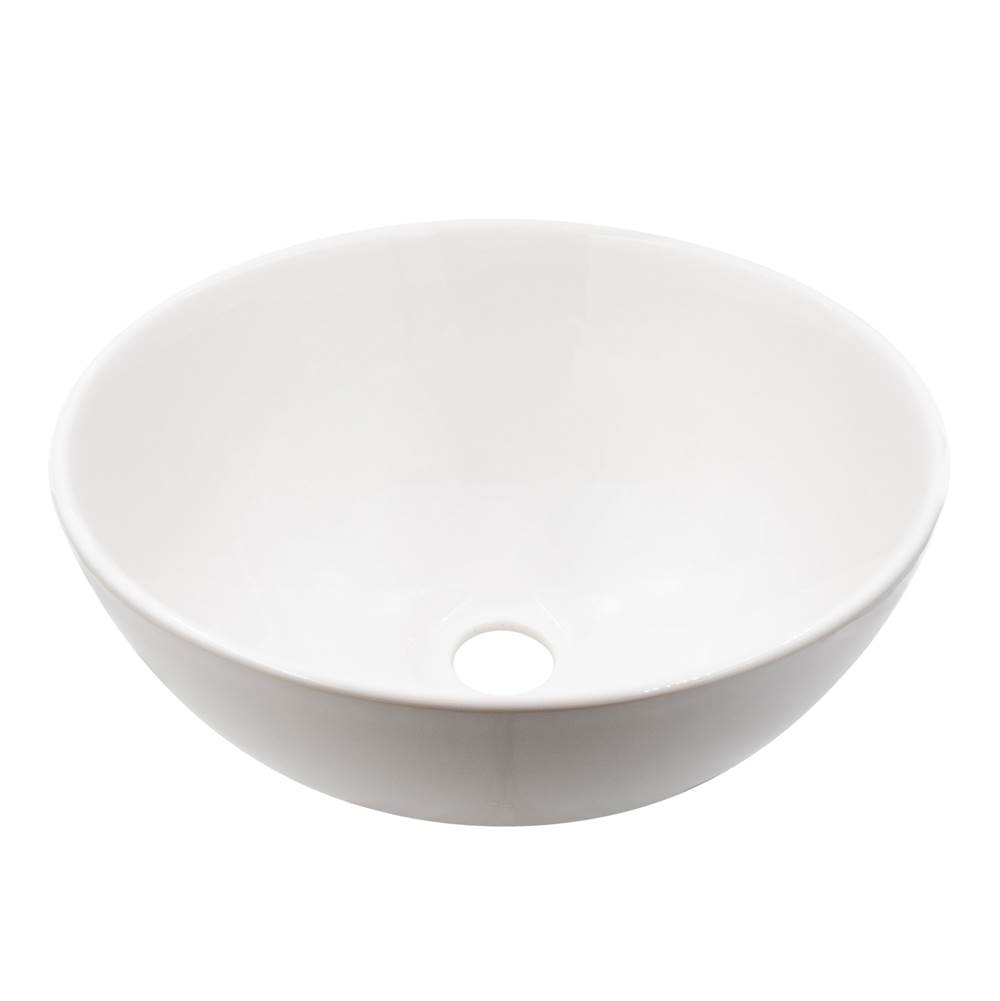 Novatto Mini 12-inch Round White Porcelain Sink, No Overflow