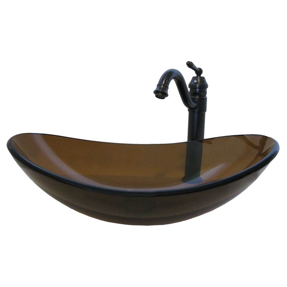 Novatto Novatto BABBUCCIA Glass Vessel Bathroom Sink Set, Oil Rubbed Bronze