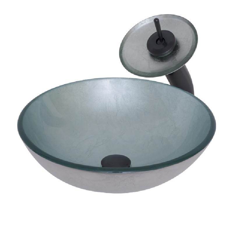Novatto Novatto ARGENTO Glass Vessel Bathroom Sink Set, Oil Rubbed Bronze