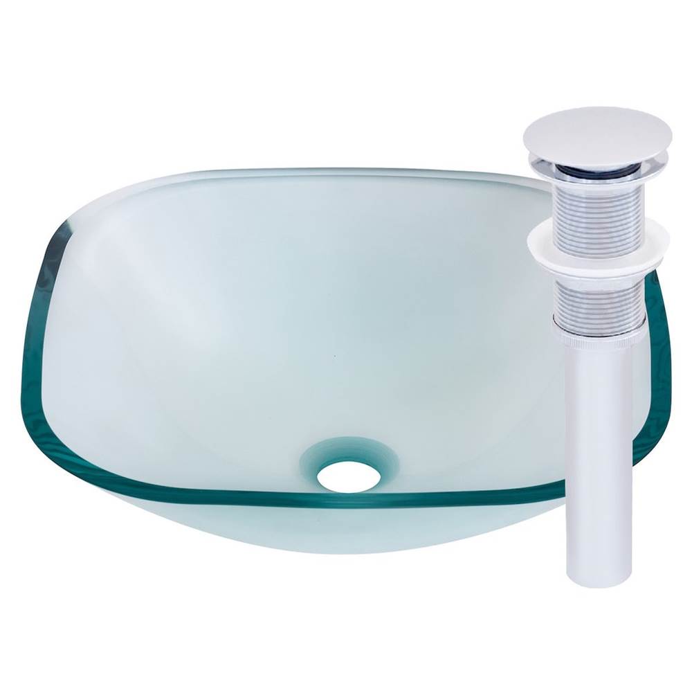 Novatto Novatto PIAZZA Glass Vessel Bathroom Sink Set, Chrome