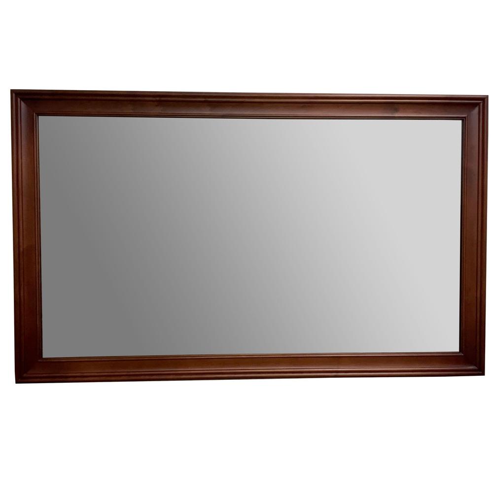 Ronbow 60'' William Traditional Solid Wood Framed Bathroom Mirror in Antique Black