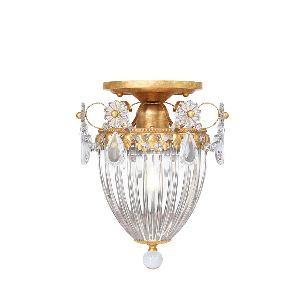 Schonbek Bagatelle 1 Light 110V Close to Ceiling in French Gold with Clear Crystals From Swarovski®