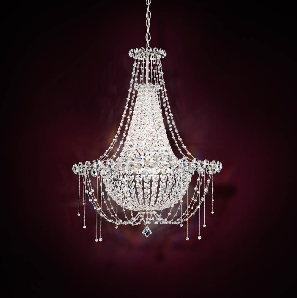 Schonbek Chrysalita 6 Light 120V Chandelier in Polished Stainless Steel with Clear Radiance Crystal