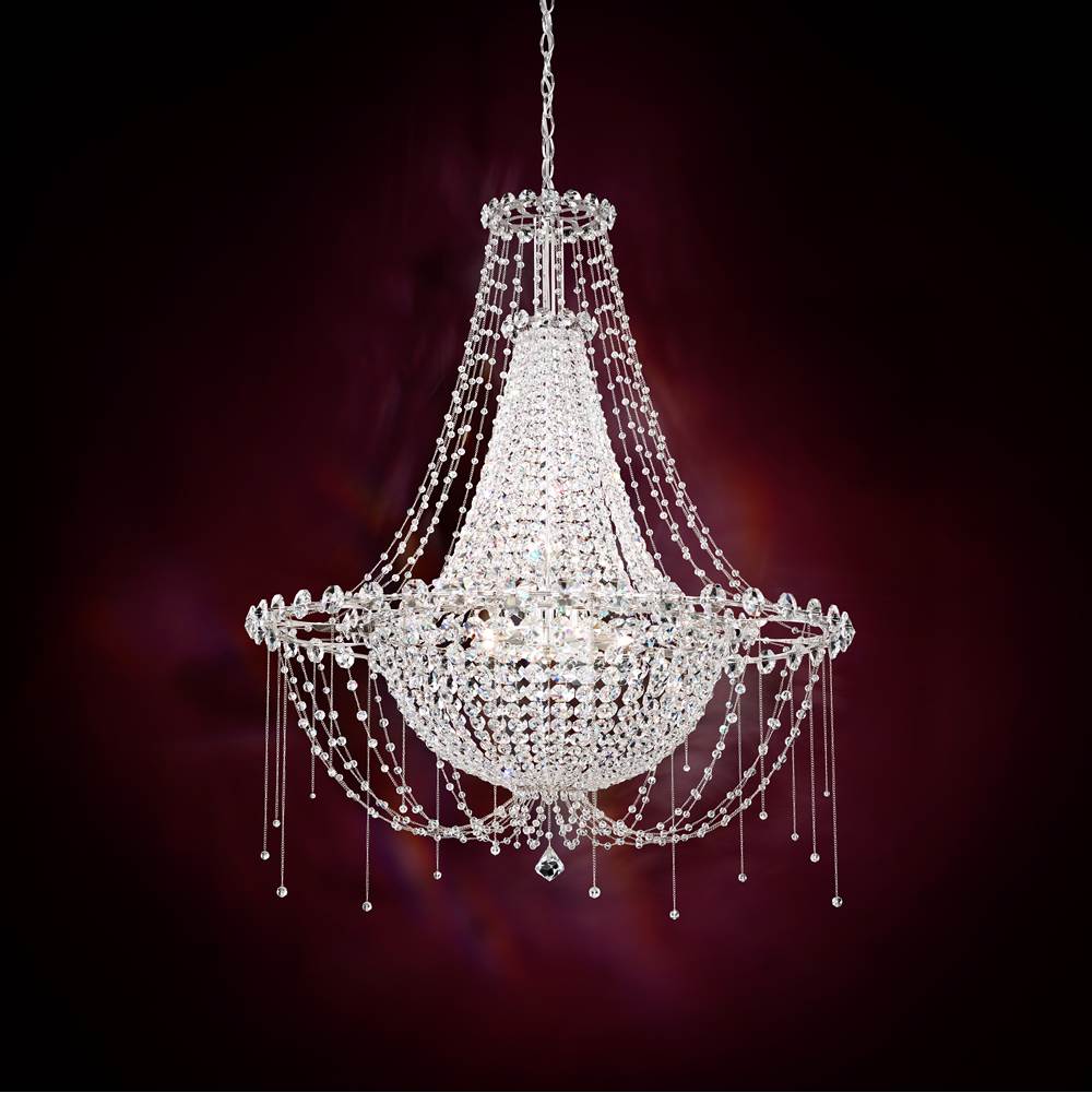 Schonbek Chrysalita 8 Light 120V Chandelier in Polished Stainless Steel with Clear Radiance Crystal