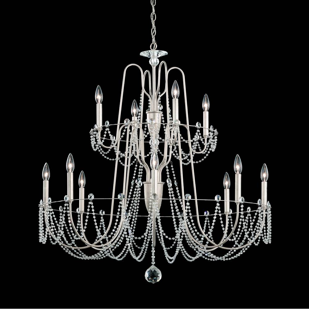 Schonbek Esmery 12 Light 120V Chandelier in White with Clear Optic Crystal