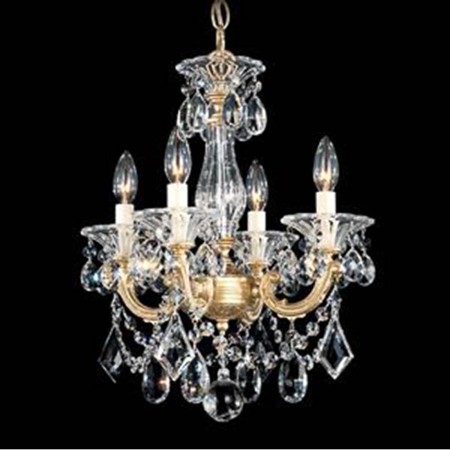 Schonbek La Scala 4 Light 110V Chandelier in Parchment Gold with Clear Heritage Crystal