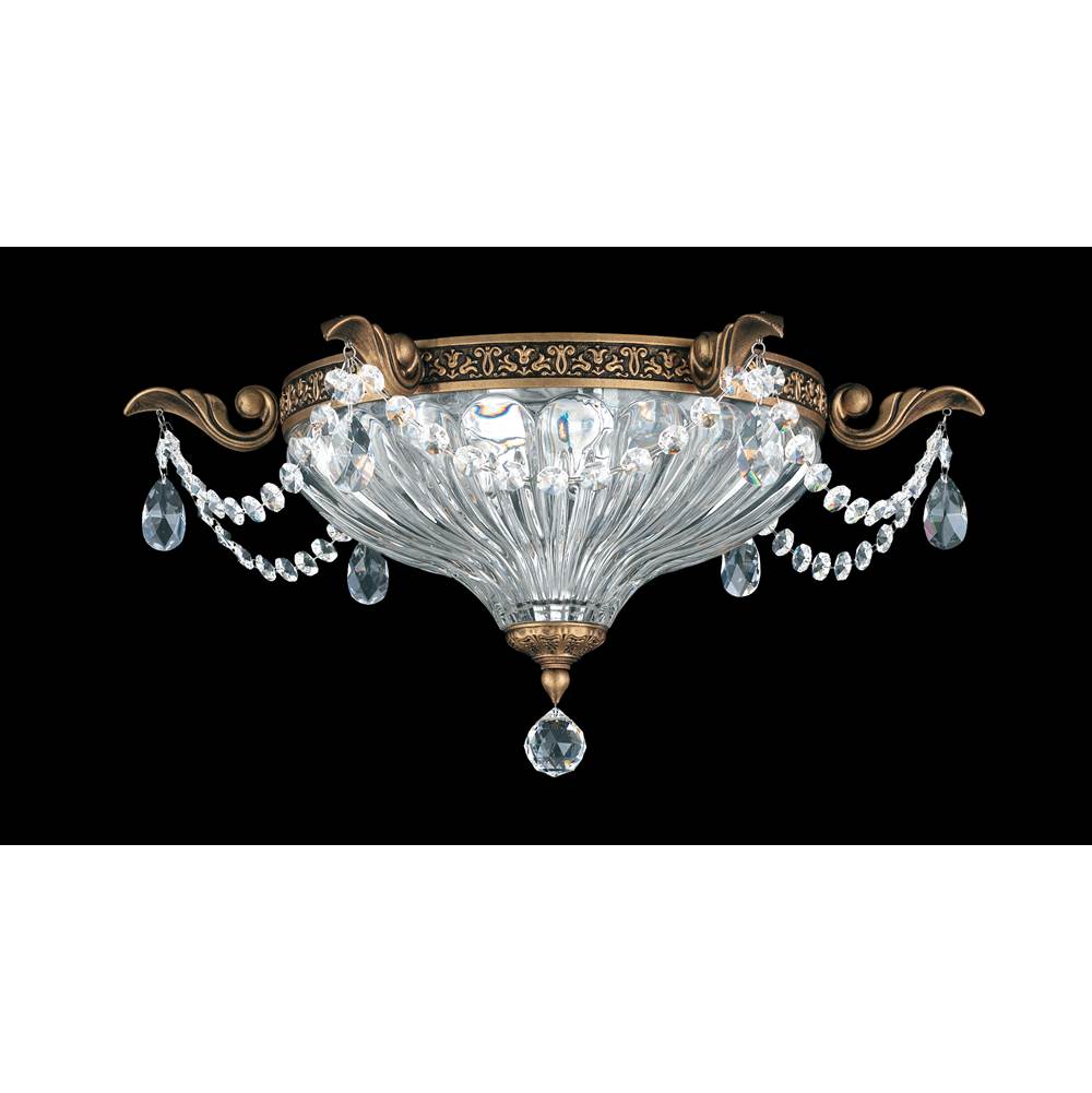 Schonbek Milano 2 Light 120V Flush Mount in French Gold with Clear Radiance Crystal