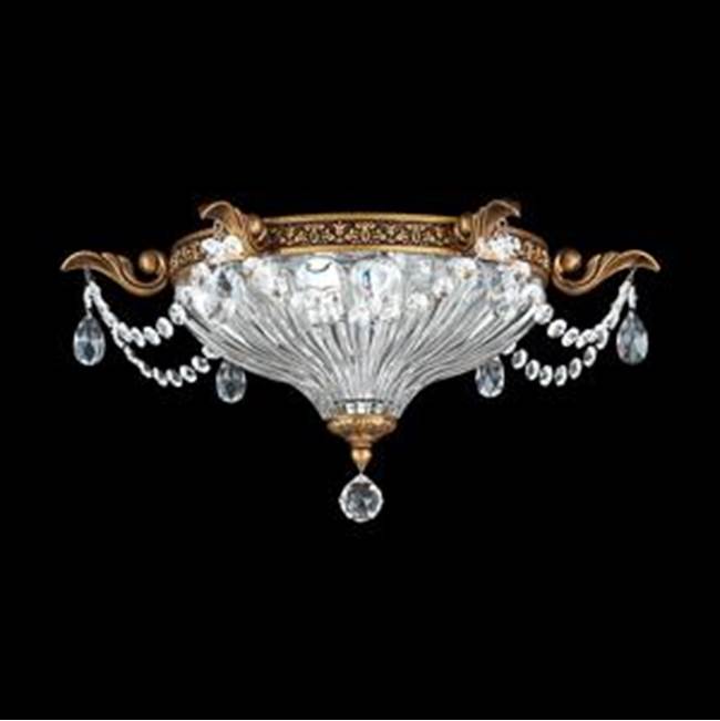 Schonbek Milano 2 Light 110V Close to Ceiling in French Gold with Clear Heritage Crystals
