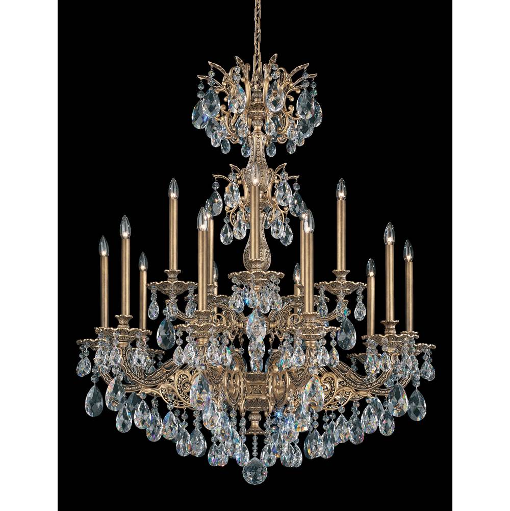 Schonbek Milano 15 Light 120V Chandelier in French Gold with Clear Radiance Crystal