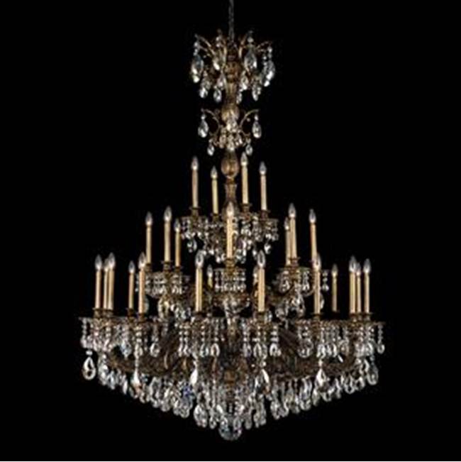 Schonbek Milano 28 Light 110V Chandelier in Antique Silver with Clear Crystals From Swarovski®