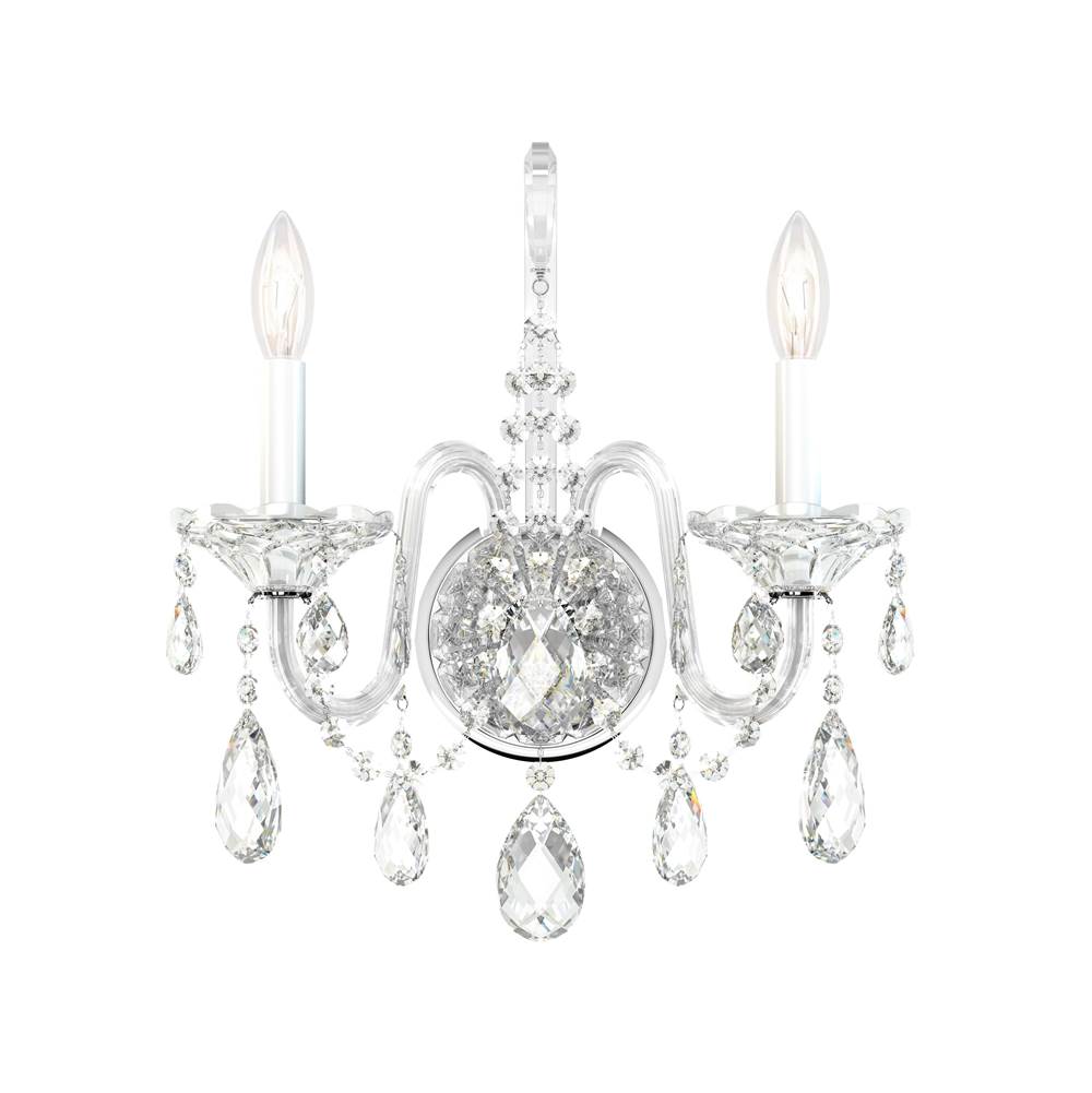 Schonbek Sterling 2 Light 110V Wall Sconce in Silver with Clear Crystals From Swarovski®