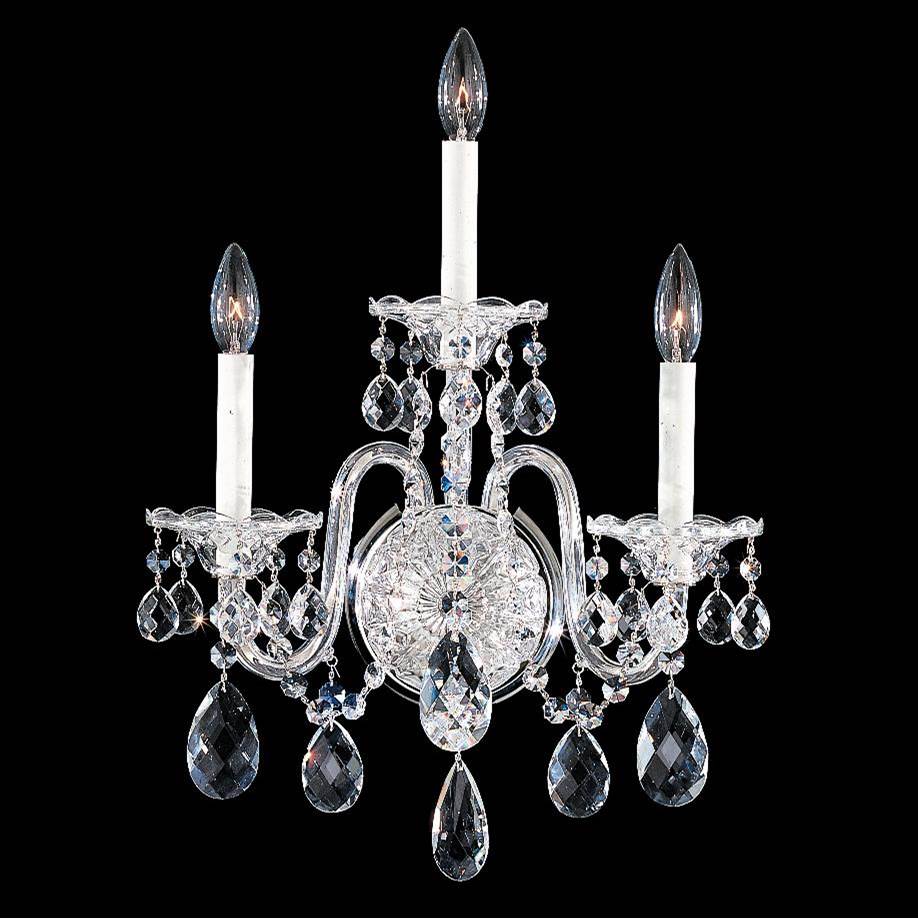 Schonbek Sterling 3 Light 110V Wall Sconce in Silver with Clear Crystals From Swarovski®