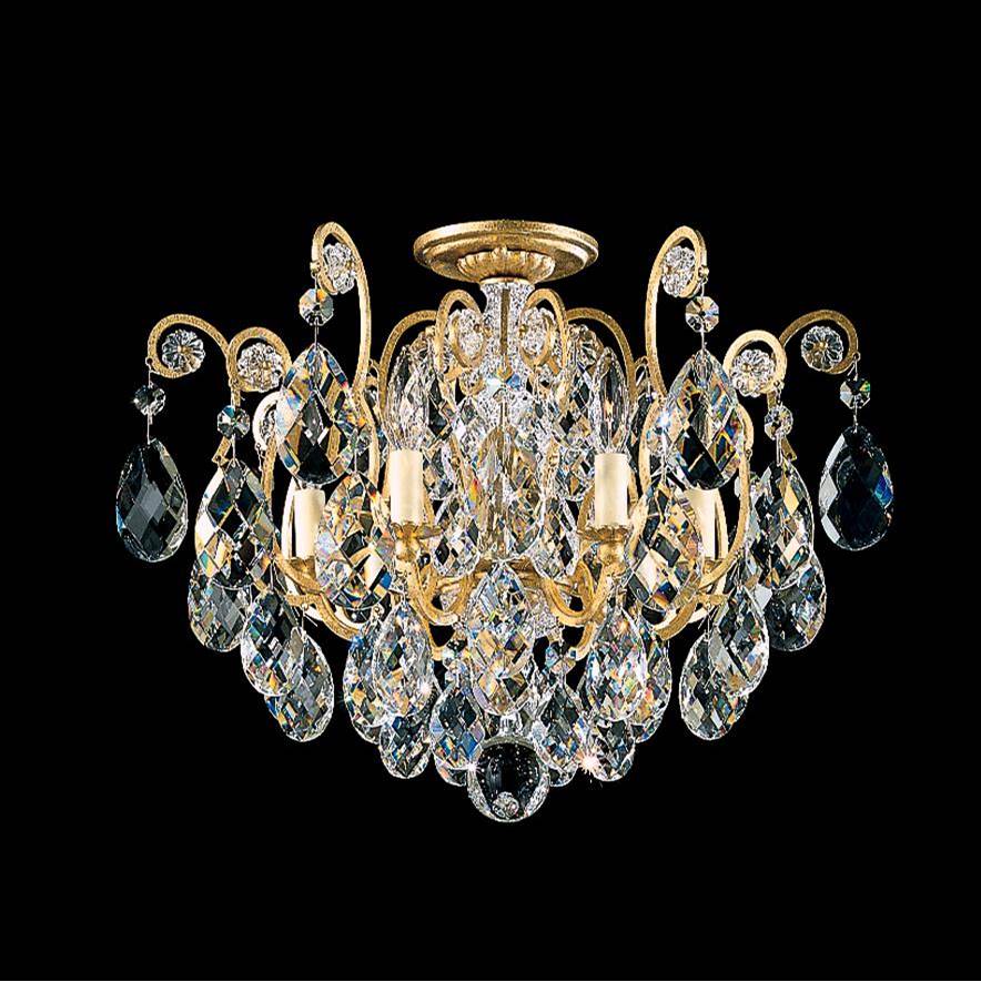 Schonbek Renaissance 6 Light 110V Close to Ceiling in Heirloom Gold with Clear Heritage Crystal