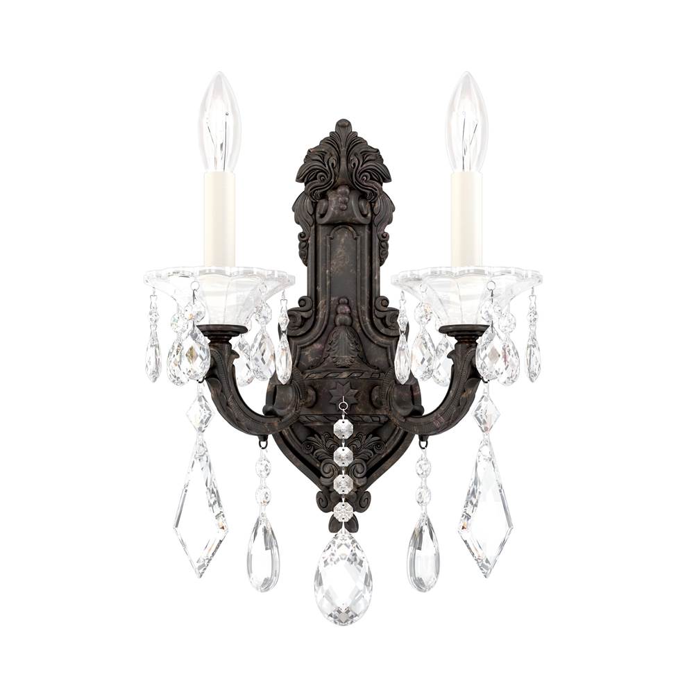 Schonbek La Scala 2 Light 110V Wall Sconce in Heirloom Bronze with Clear Heritage Crystal