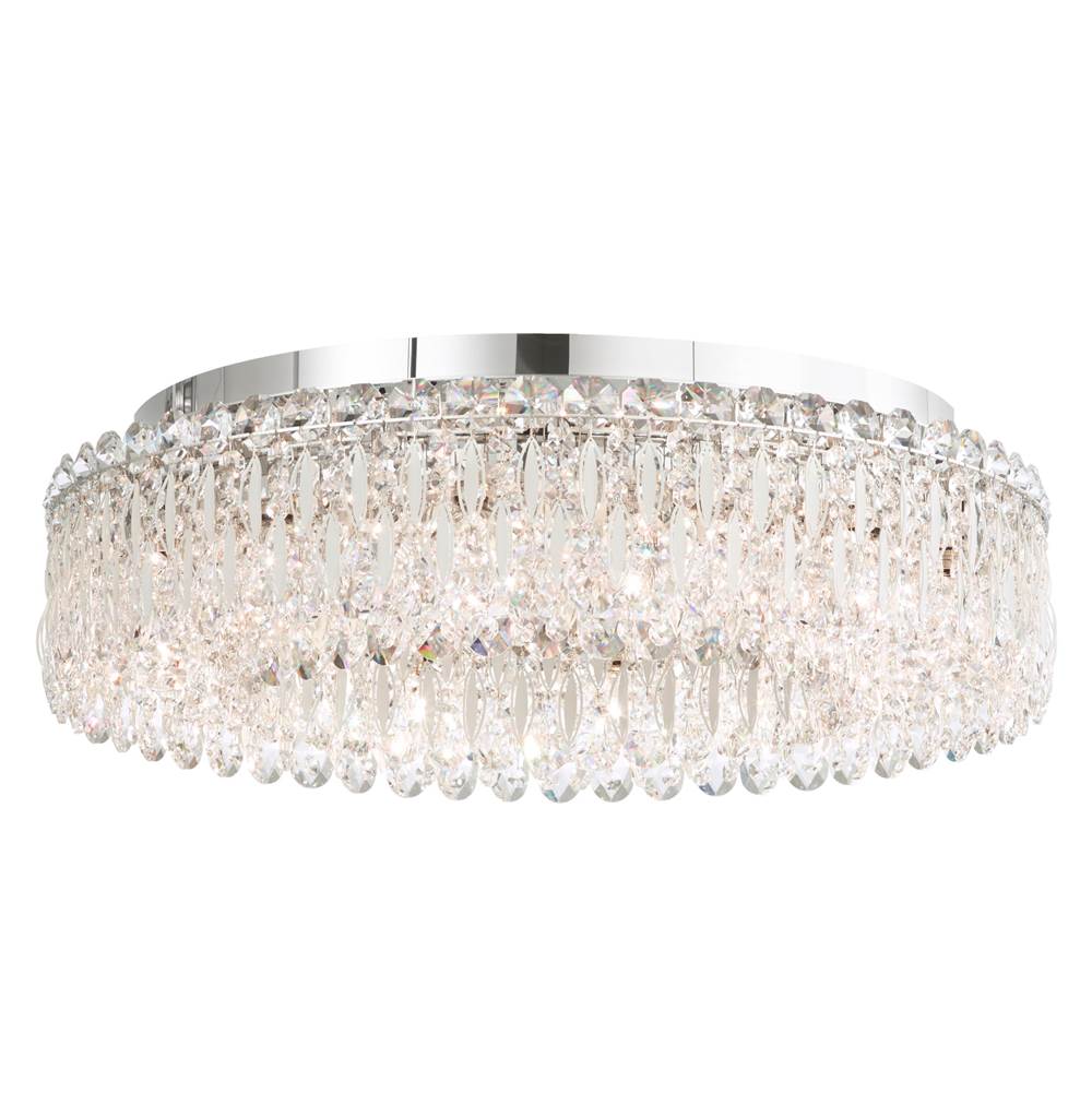 Schonbek Sarella 12 Light 110V Close to Ceiling in White with Crystal Heritage Crystal