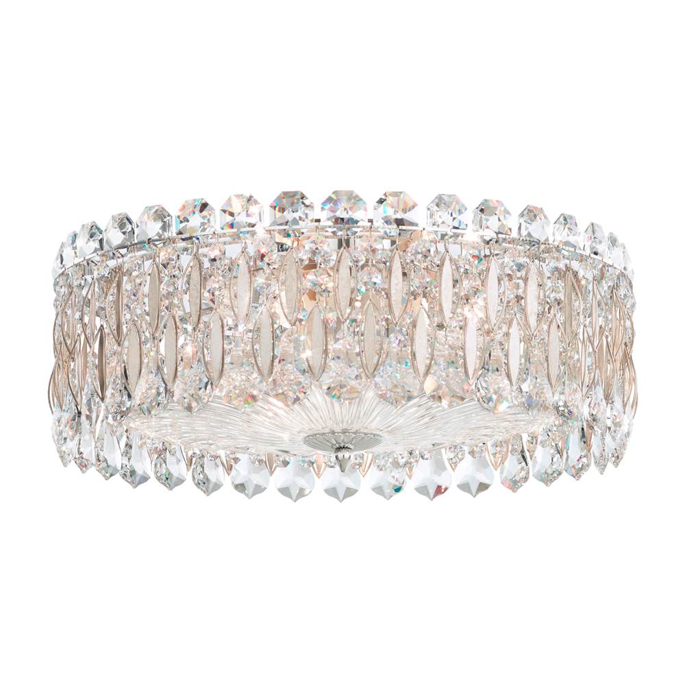 Schonbek Sarella 3 Light 110V Close to Ceiling in Antique Silver with Crystal Heritage Crystal