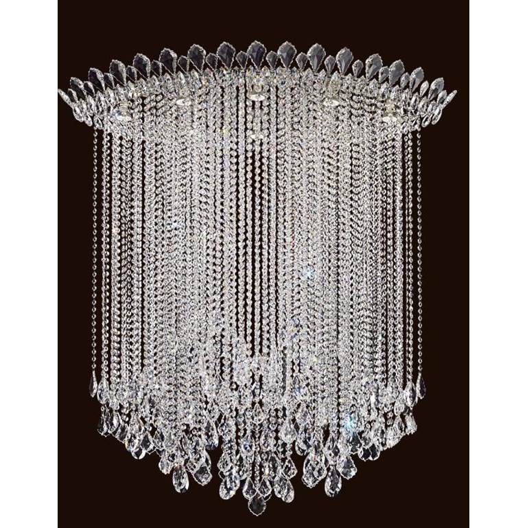 Schonbek Trilliane Strands 8 Light 110V Close to Ceiling in Stainless Steel with Clear Heritage Crystal