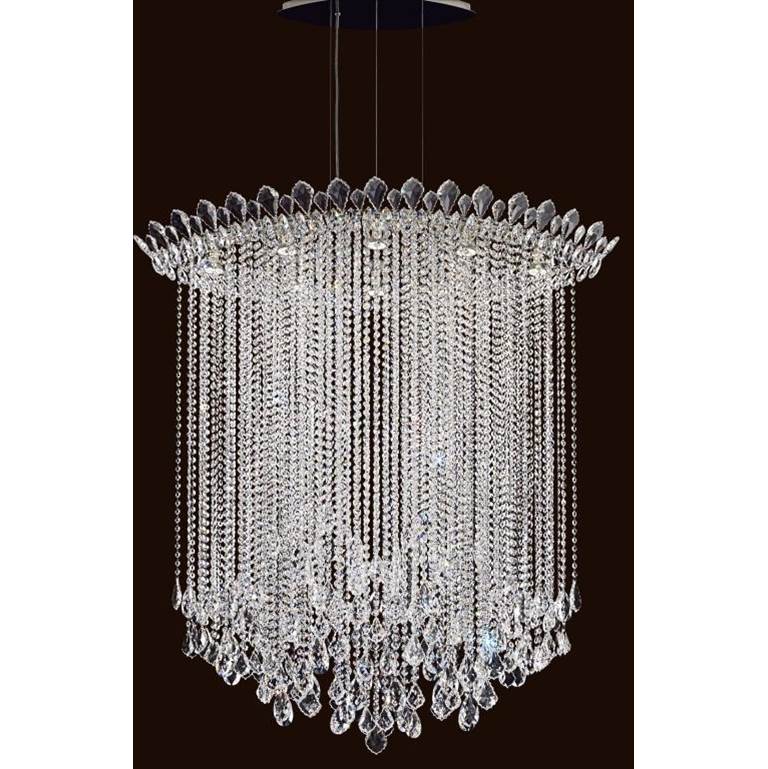 Schonbek Trilliane Strands 8 Light 110V Pendant in Stainless Steel with Clear Heritage Crystal