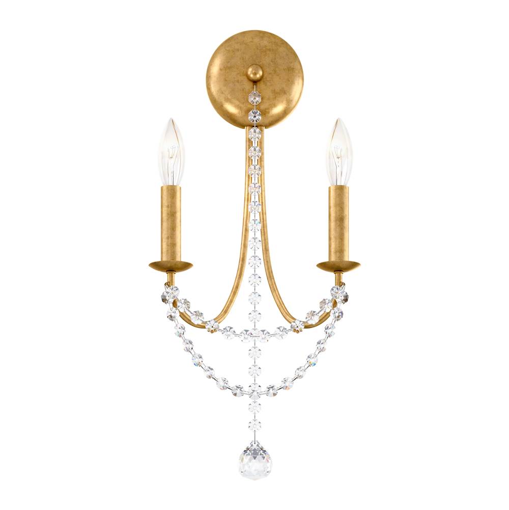 Schonbek Verdana 2 Light 120V Wall Sconce in Antique Silver with Clear Optic Crystal